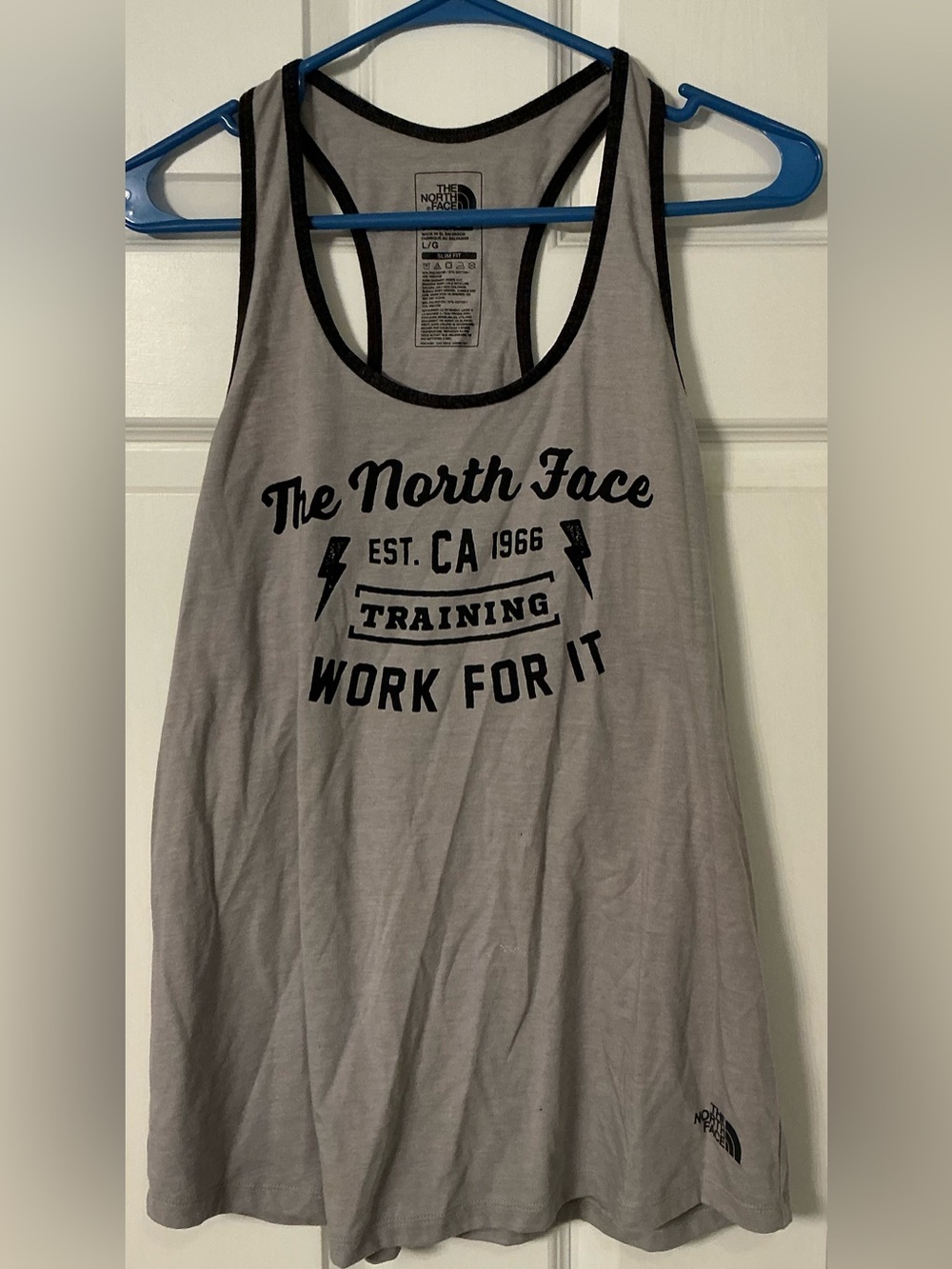 The North Face Light Gray Racerback Tank with Black Graphic